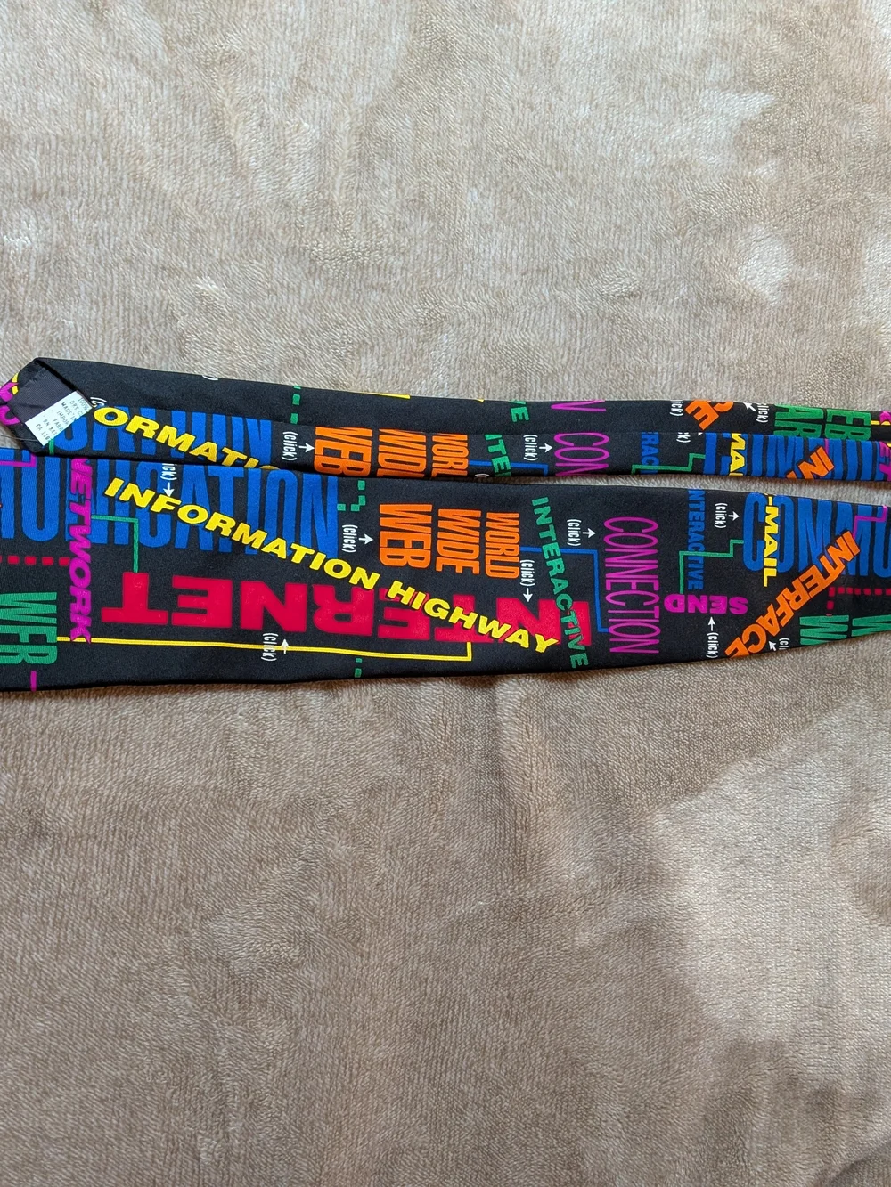 Vintage 1997 Ralph Marlin Internet Language World Wide Web 100% Silk Tie USA
